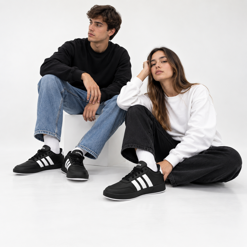 Adidas BREAKNET 3 J NEGRO BLANCO